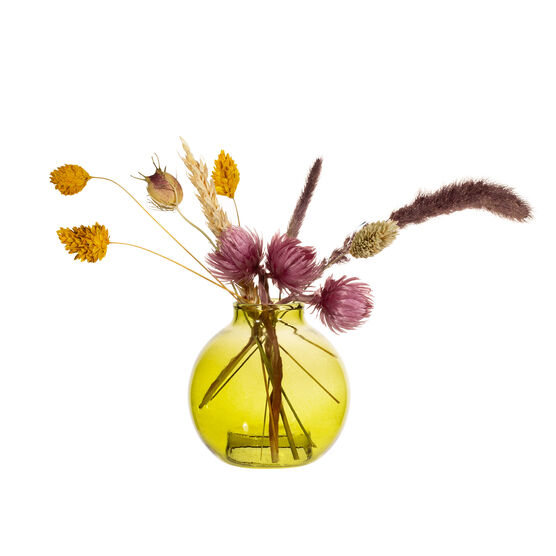 Olive green bubble vase